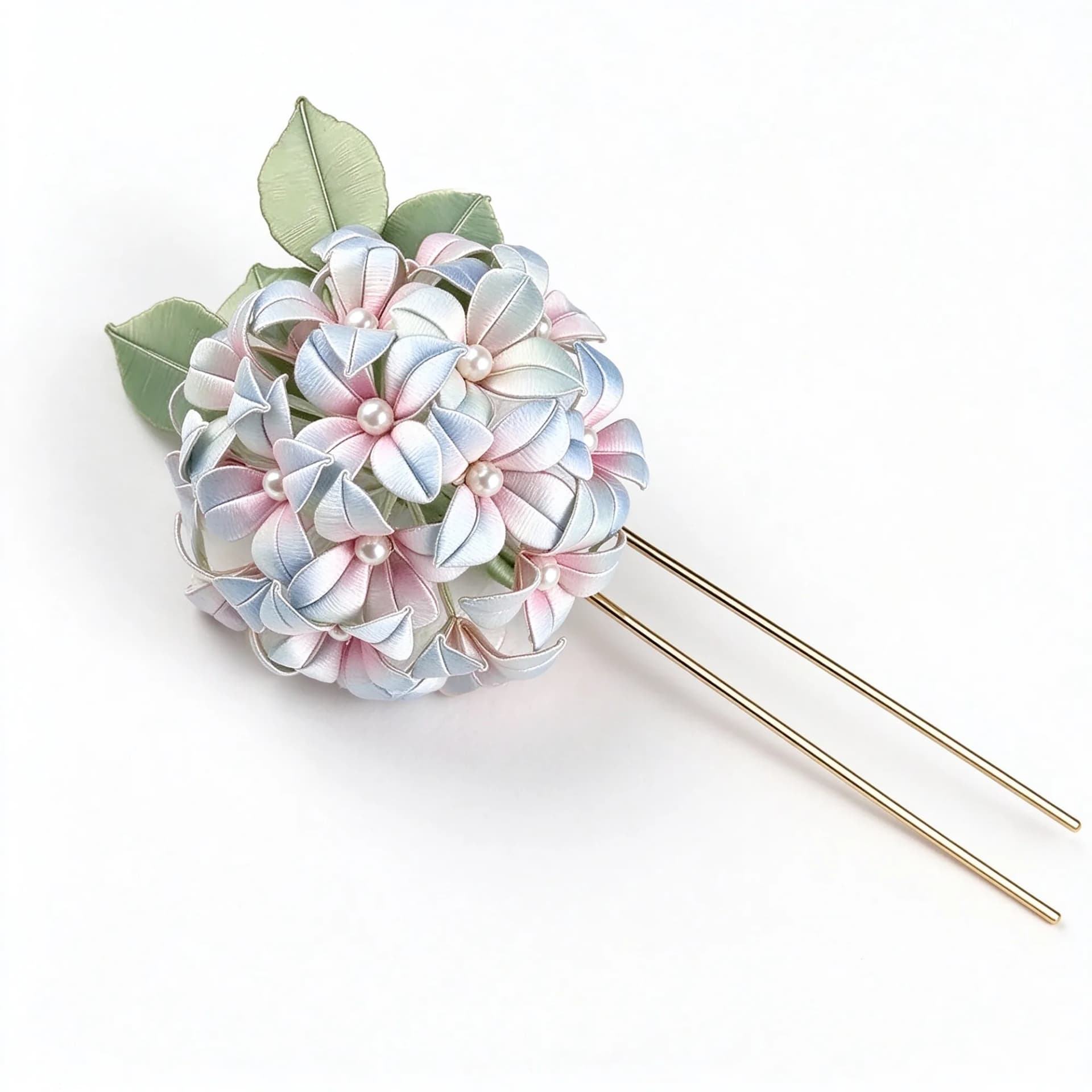Chanhua hydrangea hairpin kit on a white background