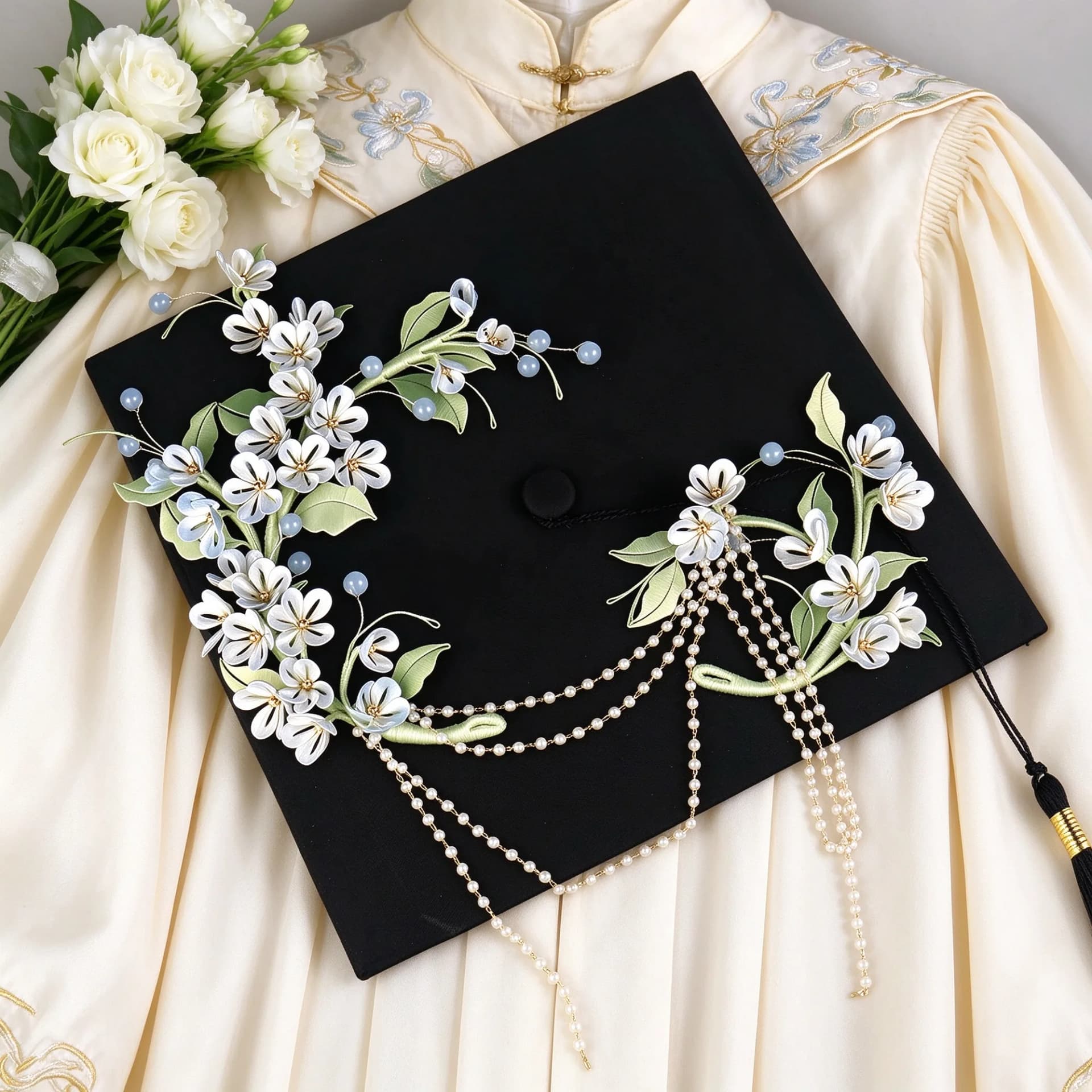 Chanhua graduation cap decoration styled for a modern outfit