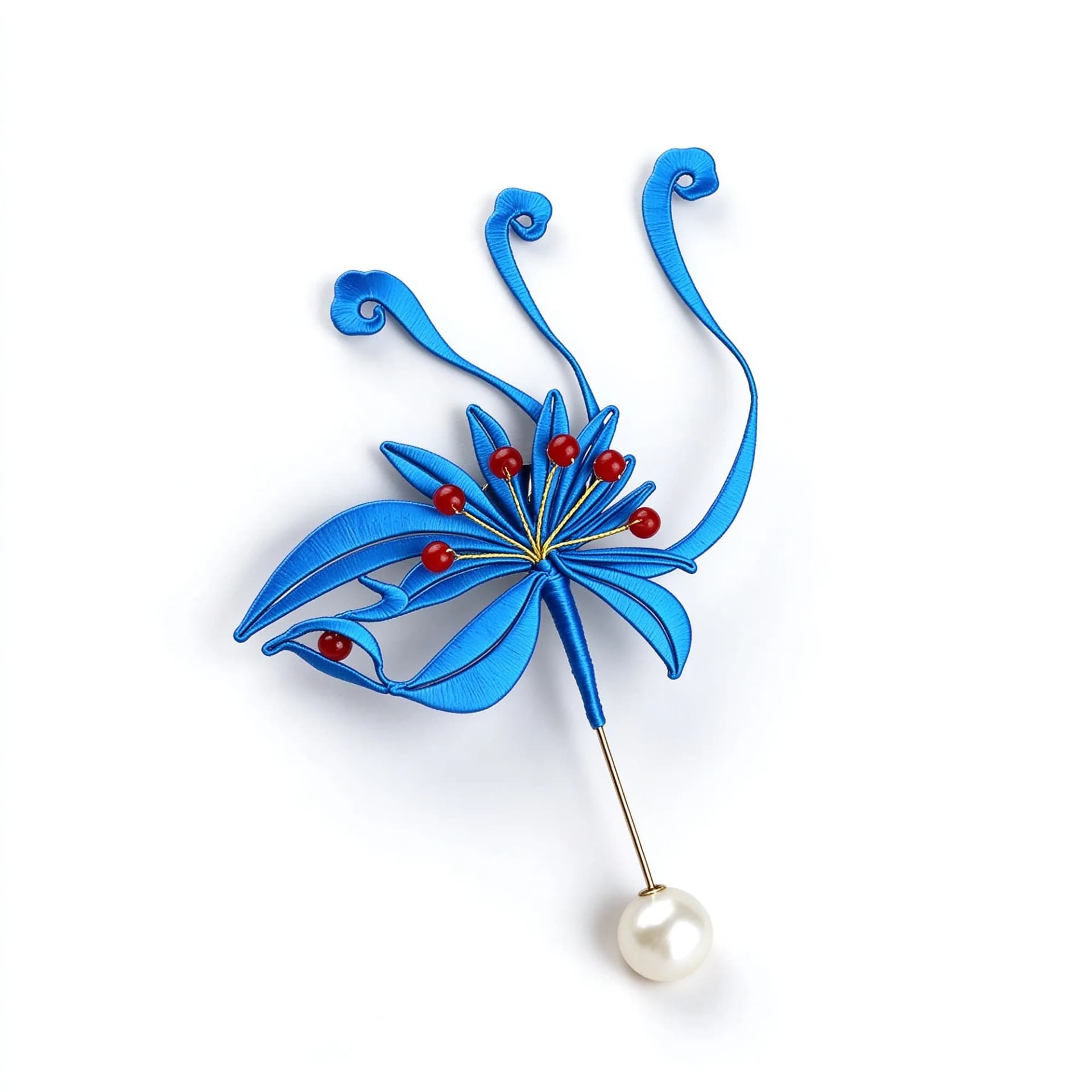 Chanhua blue phoenix brooch kit on a white background