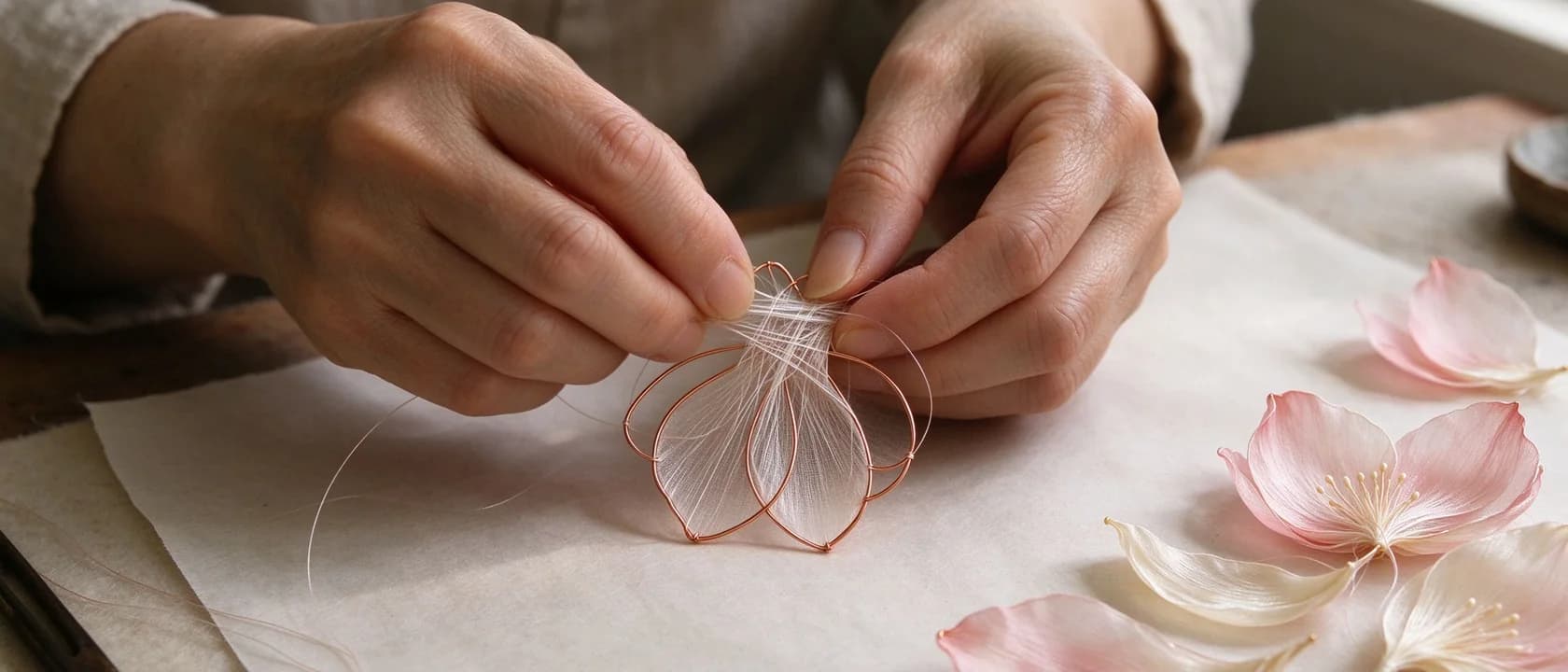 How to Wrap Silk Thread Around a Wire Frame (Chanhua Basics)